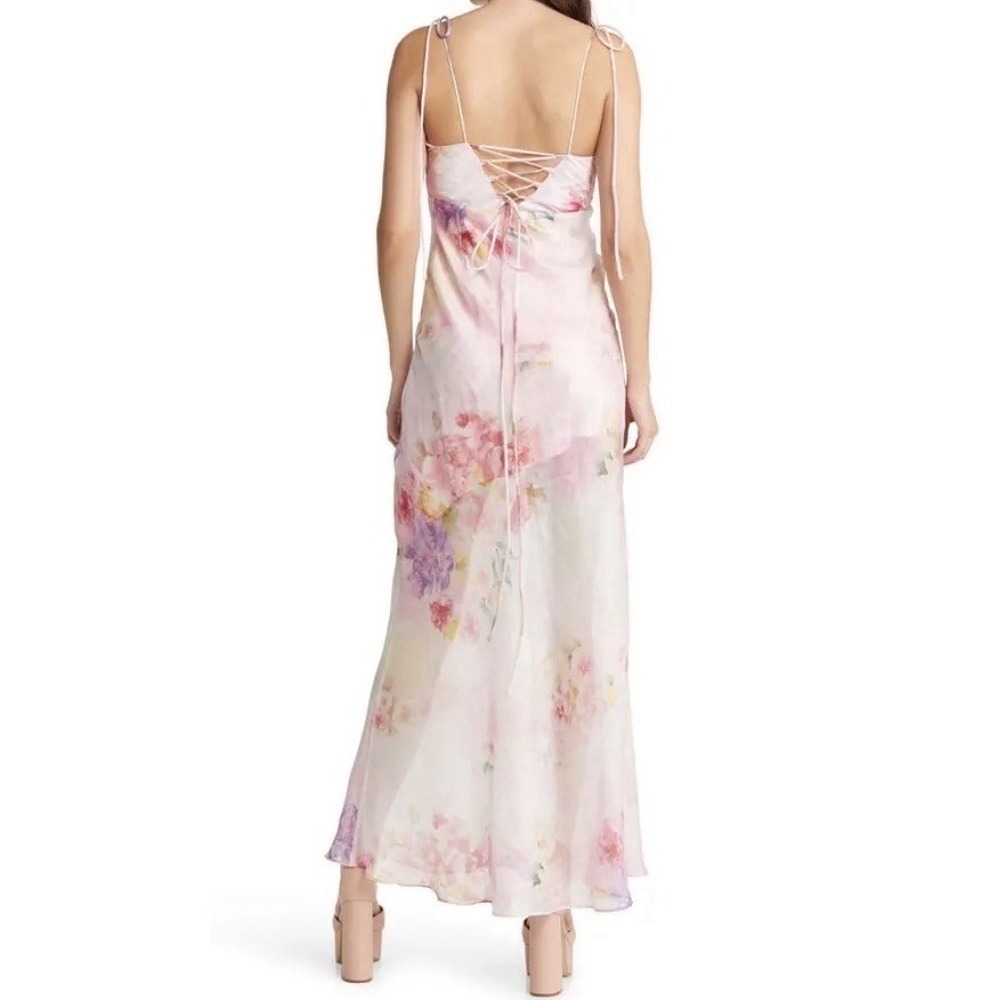 For Love and Lemons Lisa Maxi Dress Floral Print Pink Size Medium M $289 - Picture 3 of 9